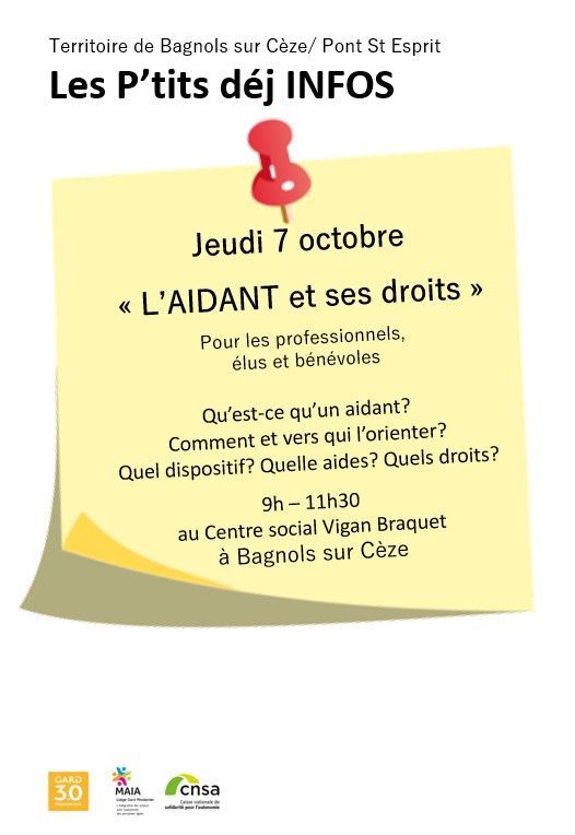 L'aidant et ses droits à Bagnols-sur-Cèze, le Jeudi 7 Octobre