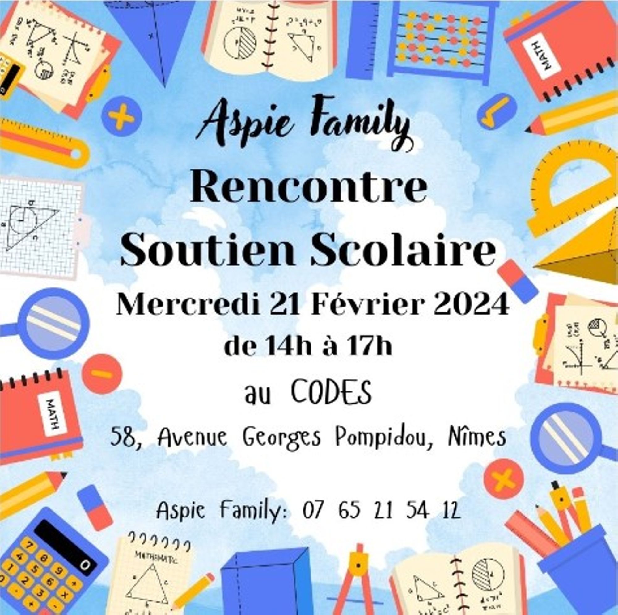 Rencontre soutien scolaire avec Aspie Family