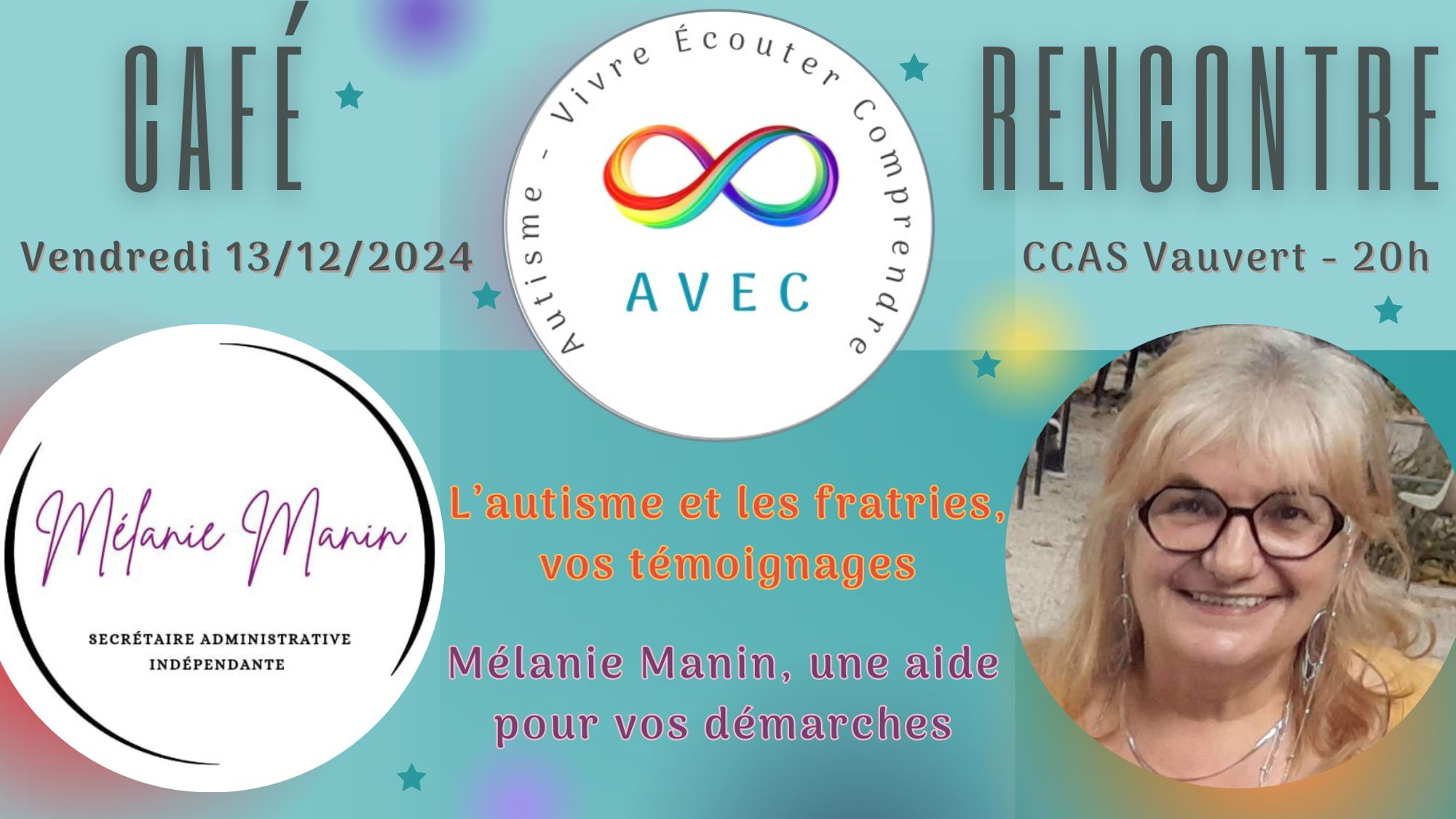 Café rencontre avec l'association Autisme - Vivre Ecouter Comprendre