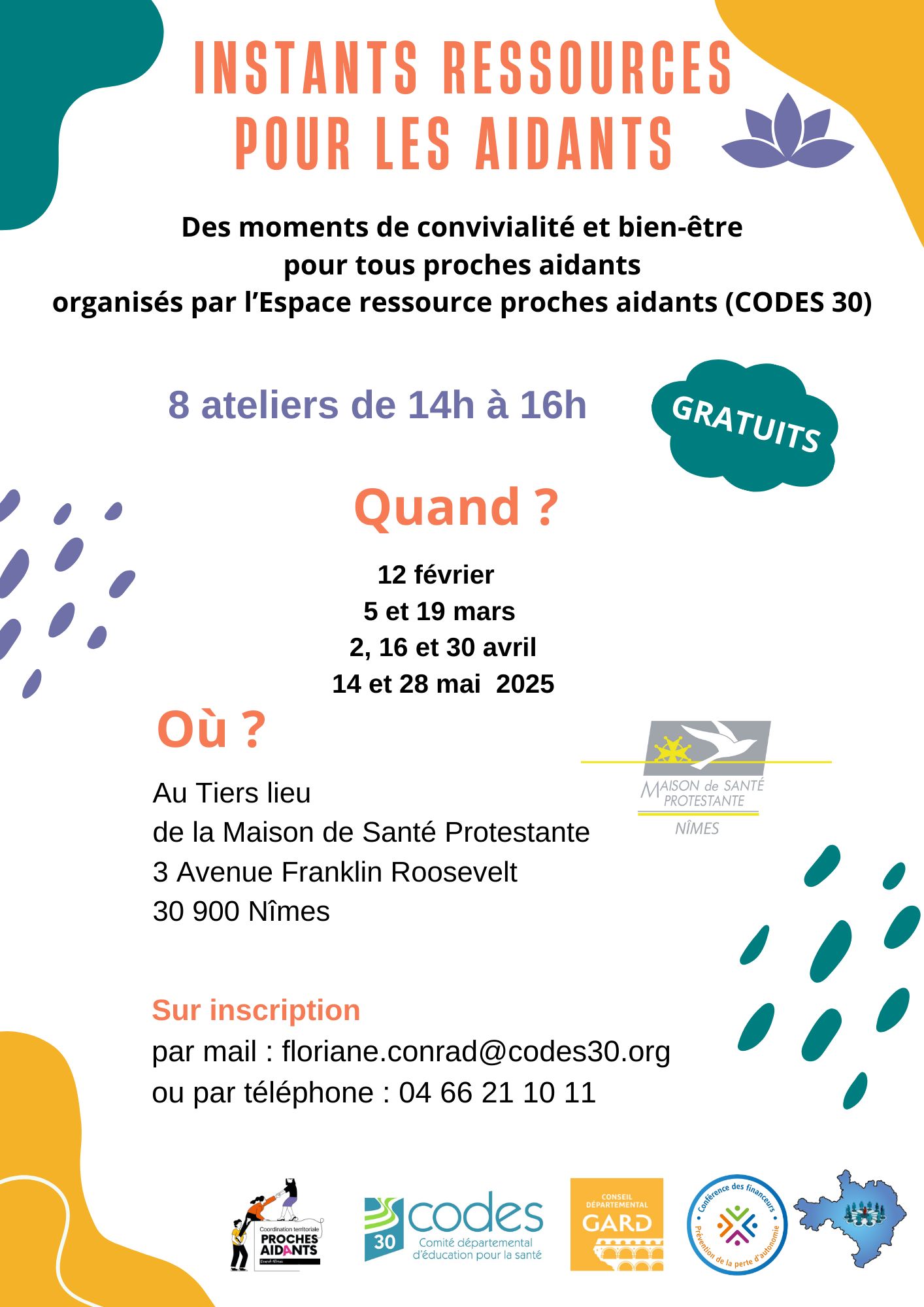 INSTANTS RESSOURCES POUR LES AIDANTS - Cycle de 8 ateliers