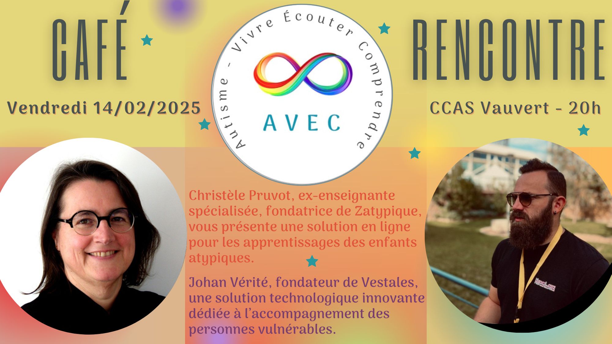 Café rencontre avec l'association Autisme - Vivre Ecouter Comprendre