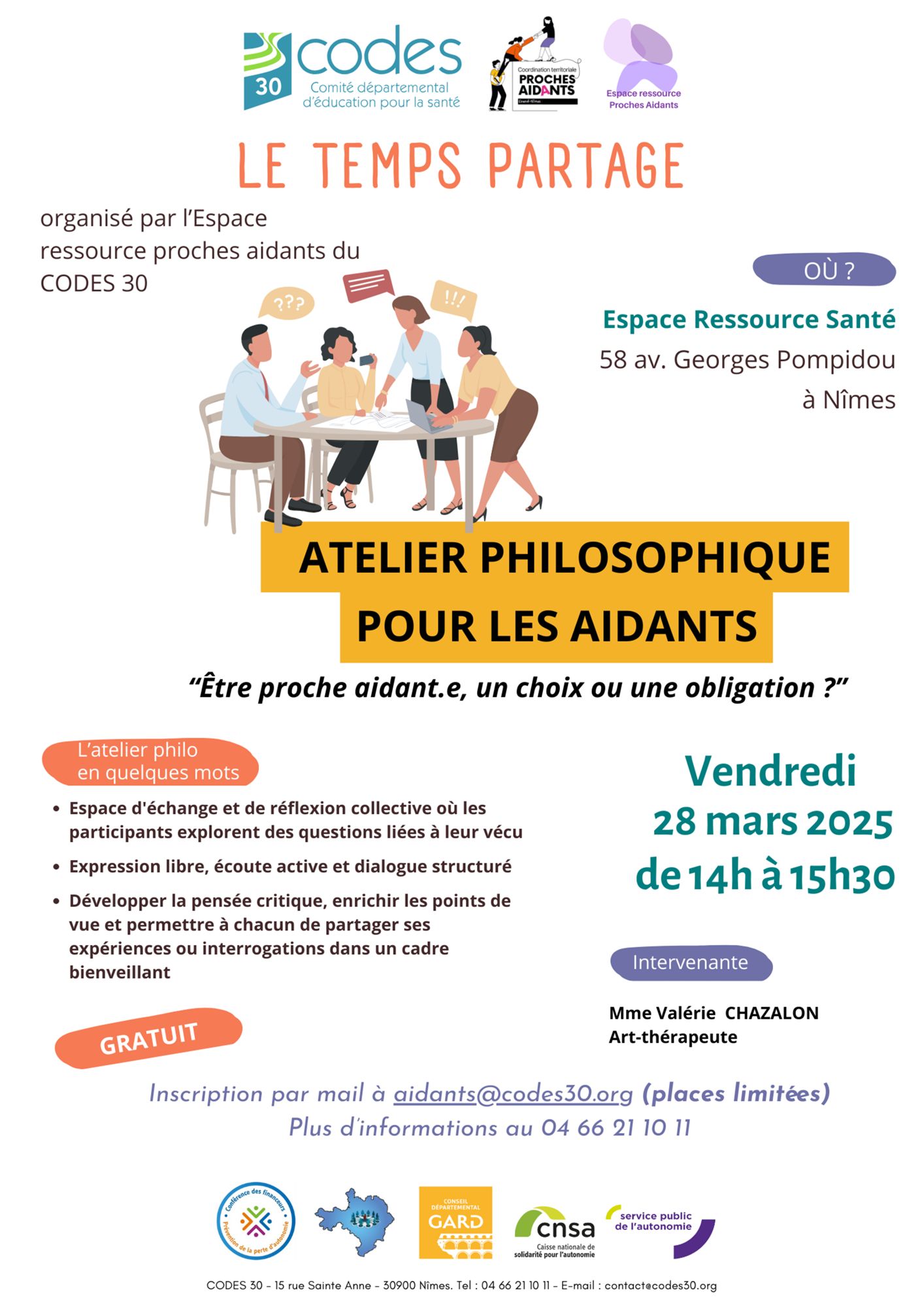 Le temps partage : atelier Philosophique pour les aidants