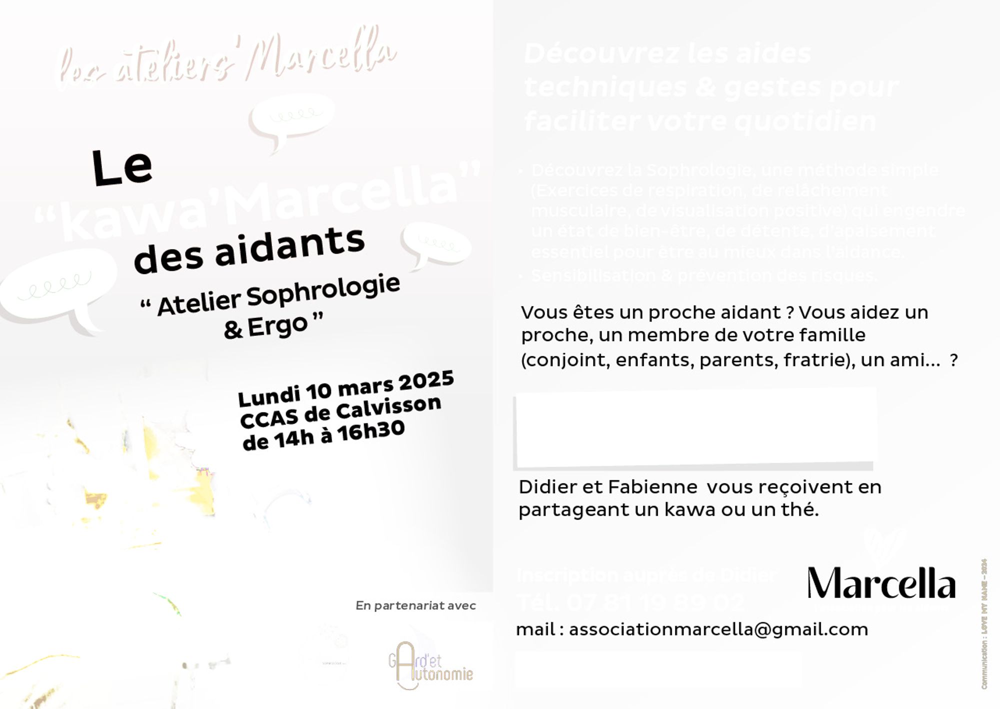 Le "Kawa'Marcella des aidants" - Ateliers Sophrologie & Ergo