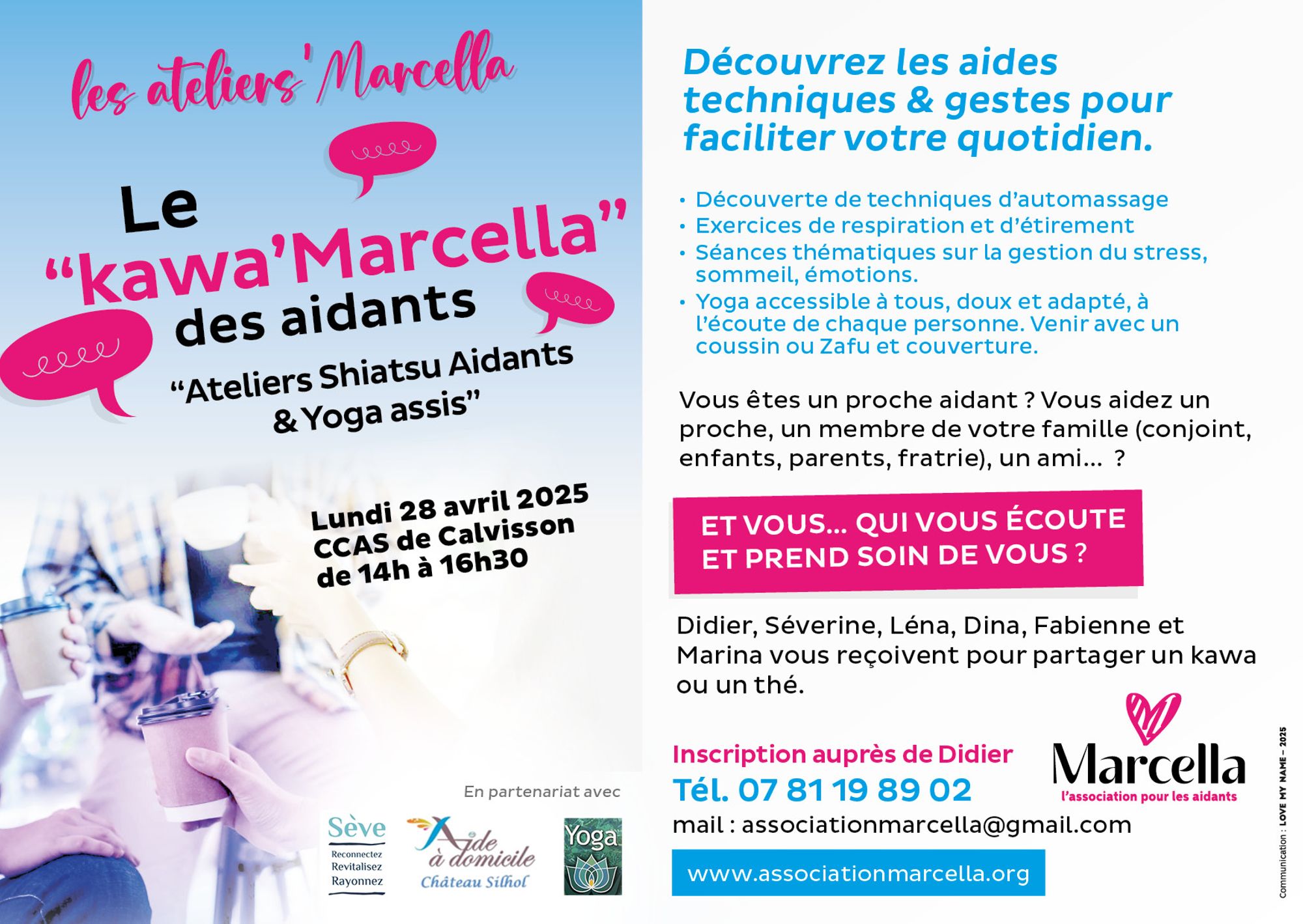 Le "Kawa'Marcella des aidants" - Ateliers "Yoga assis" et "Shiatsu"
