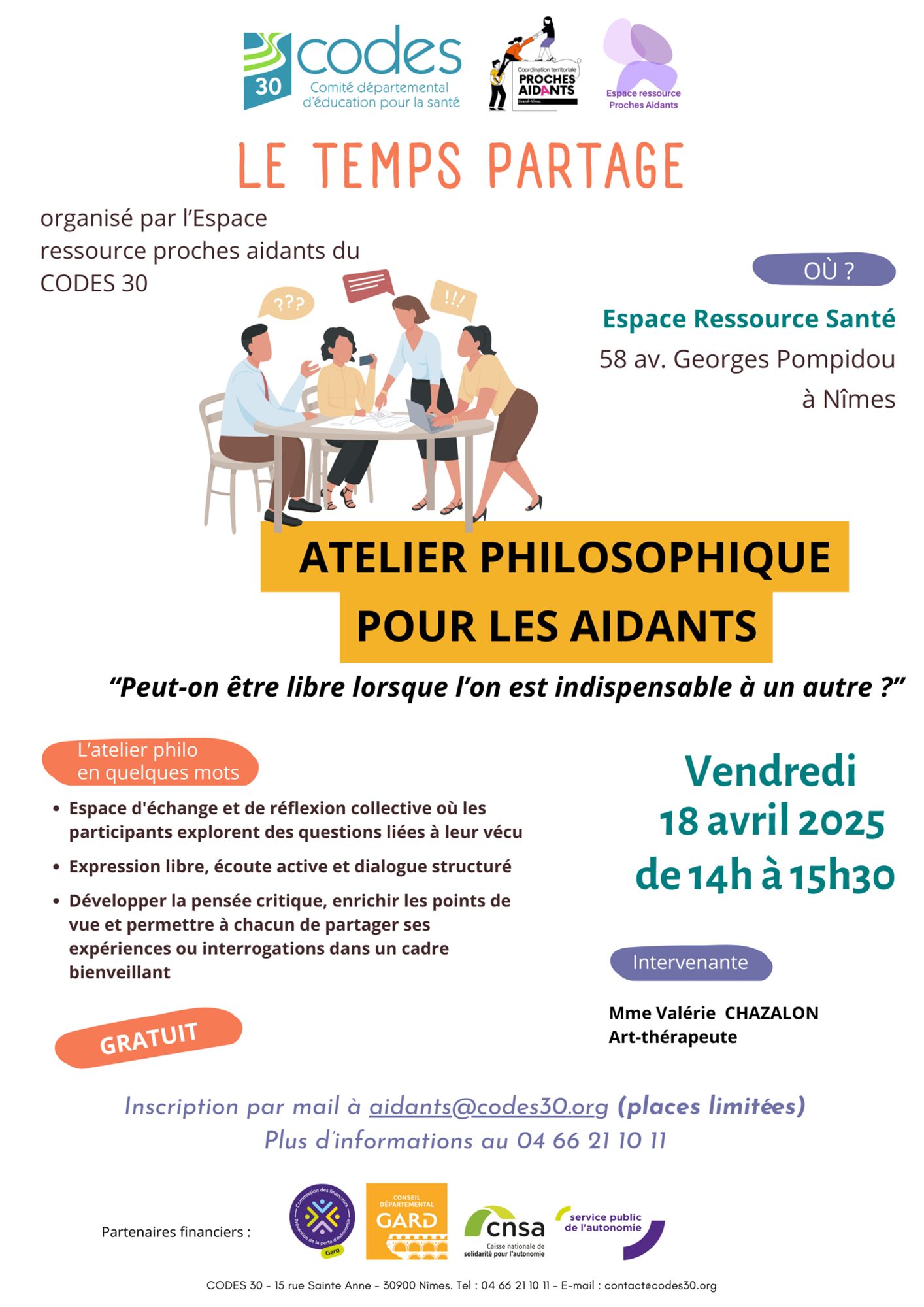 Le temps partage : atelier Philosophique pour les aidants