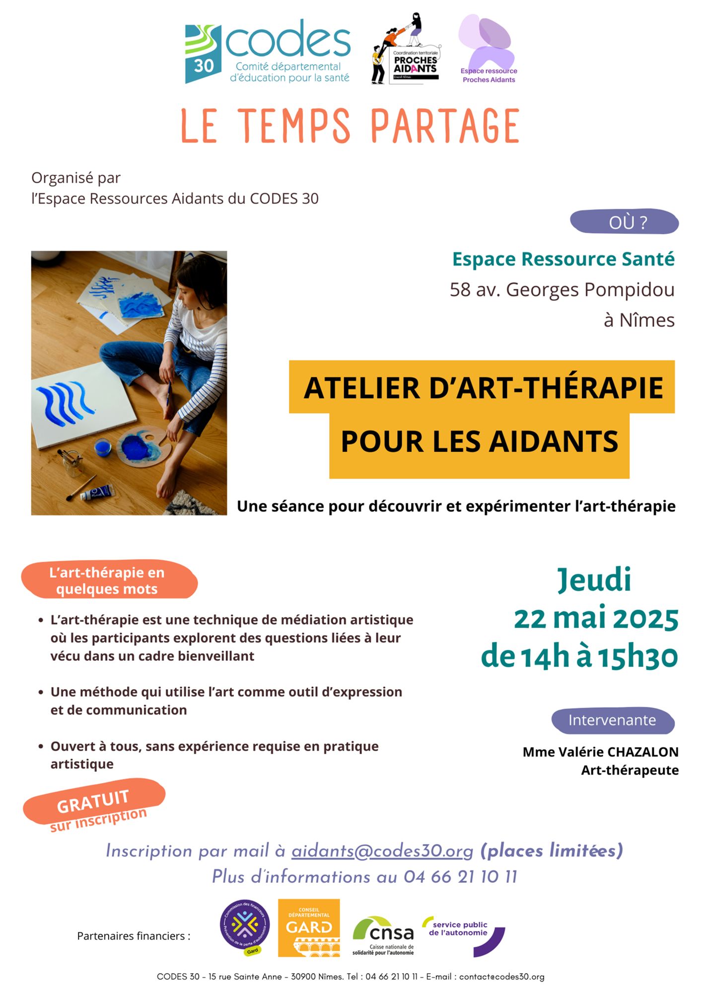 Le temps partage : atelier découverte Art-thérapie pour les aidants