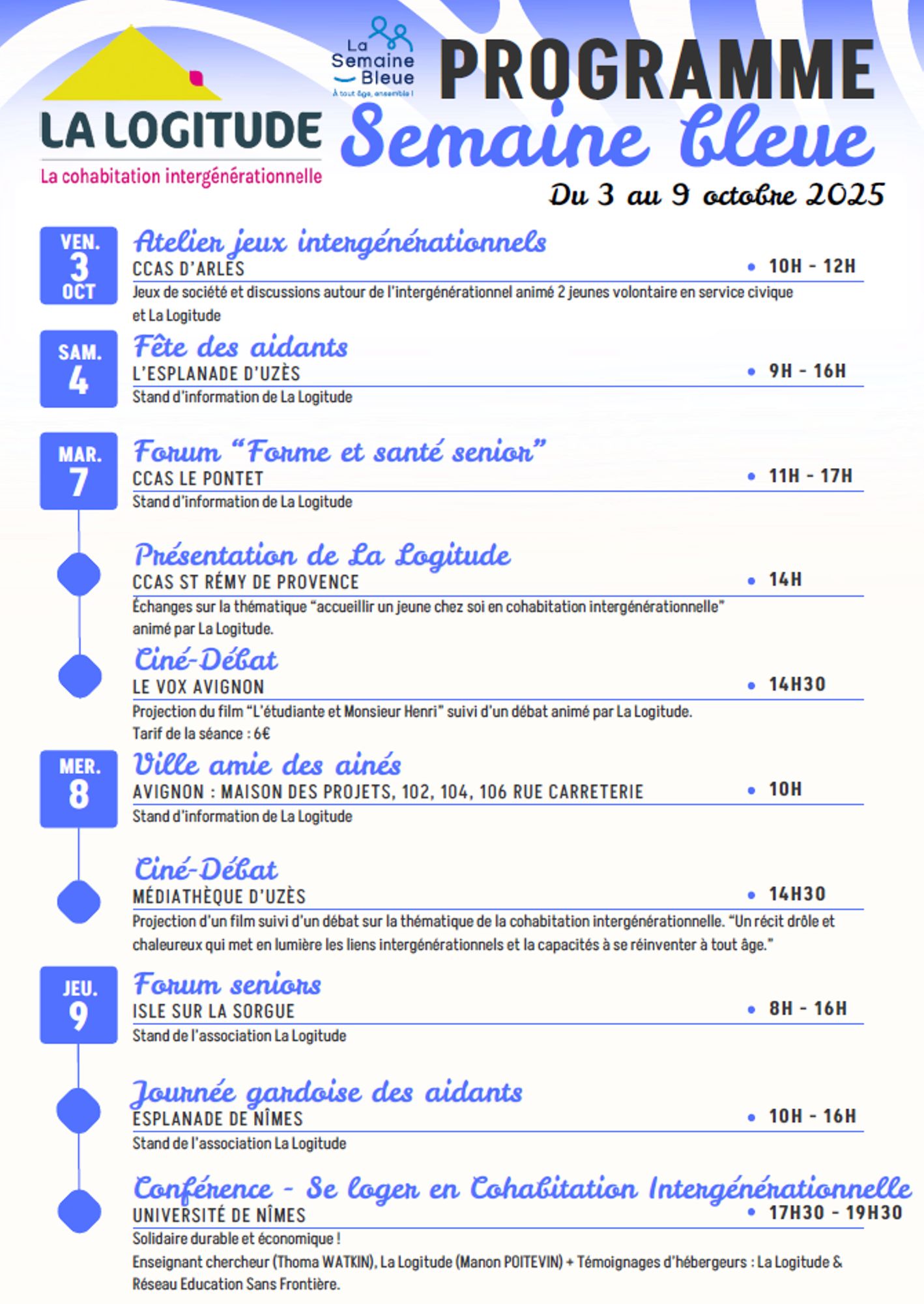 Semaine Bleue 2025 par La Logitude