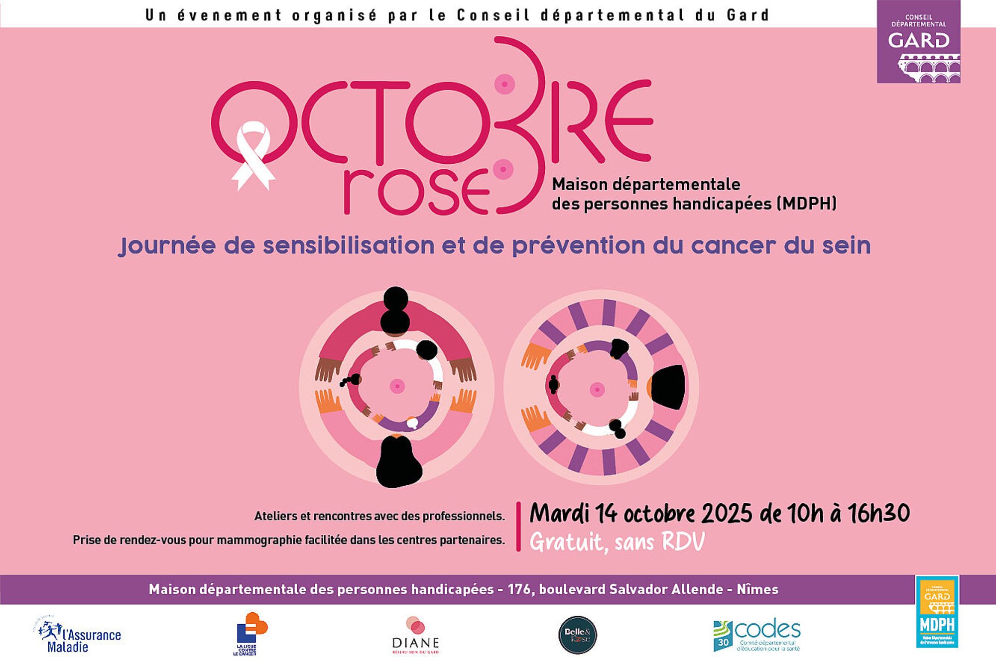 Octobre Rose : La Maison départementale des personnes handicapées (MDPH) se mobilise
