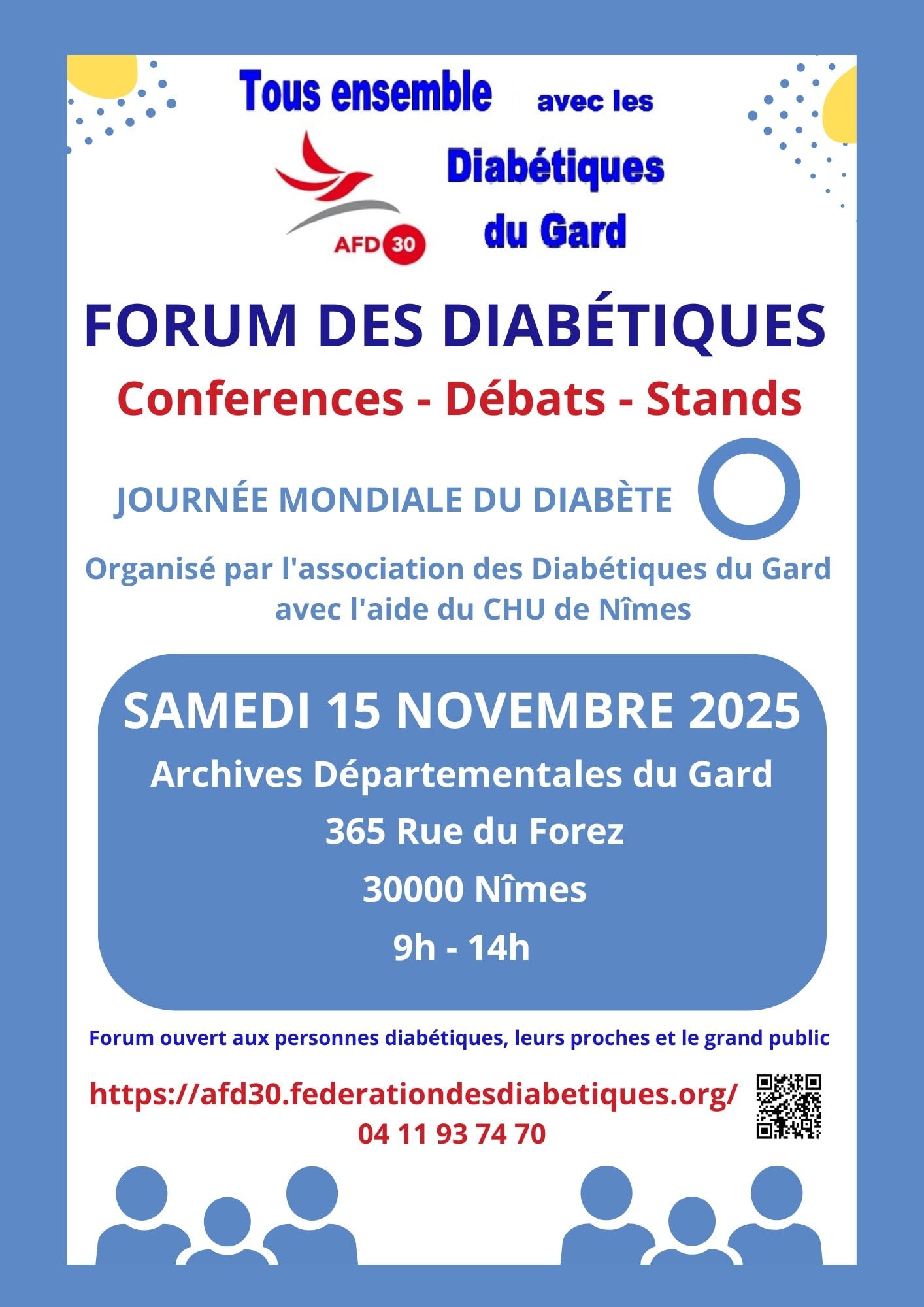 FORUM DES DIABETIQUES  - Conférences, débats, stands