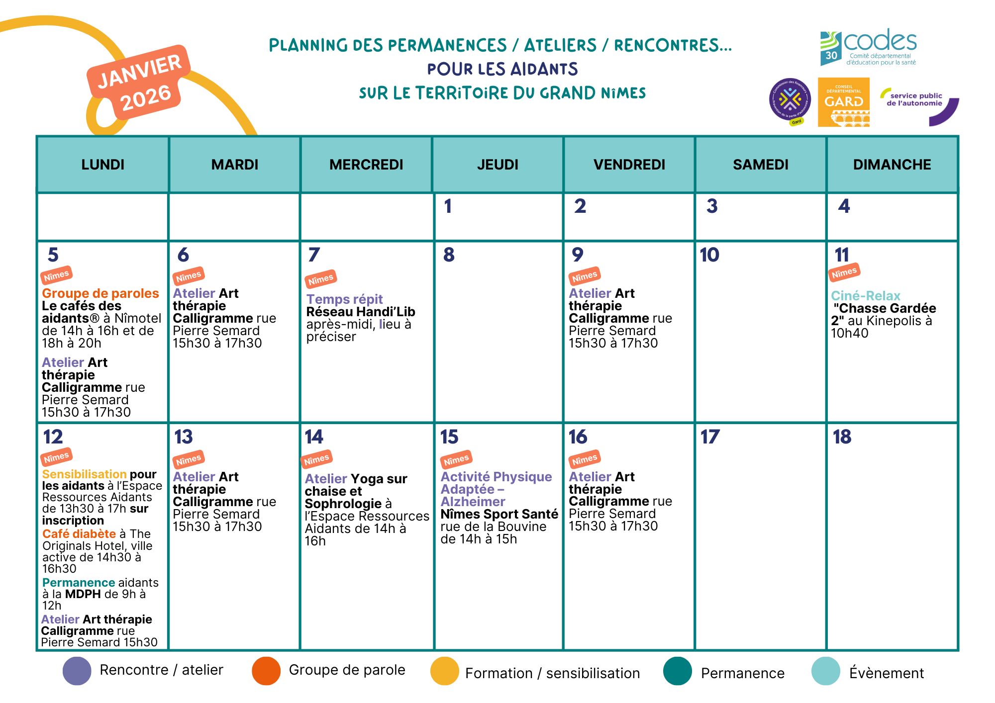 Permanences / ateliers / rencontres sur le territoire Grand-Nîmes