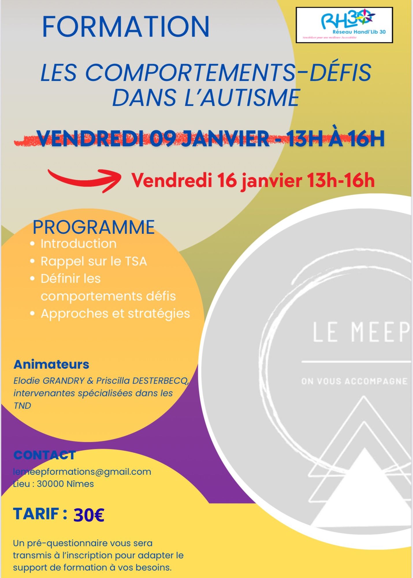 Formation : Les comportements-défis dans l’autisme