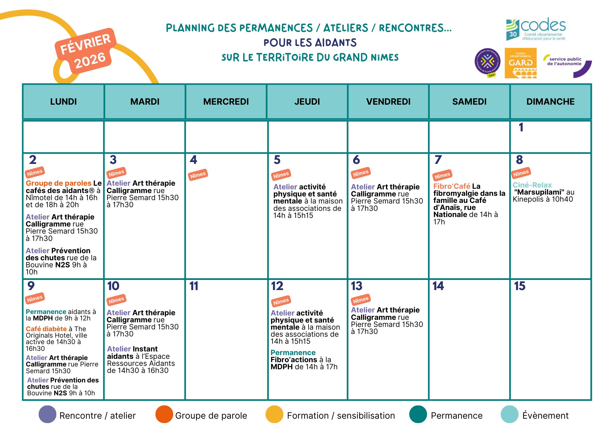 Permanences / ateliers / rencontres sur le territoire Grand-Nîmes