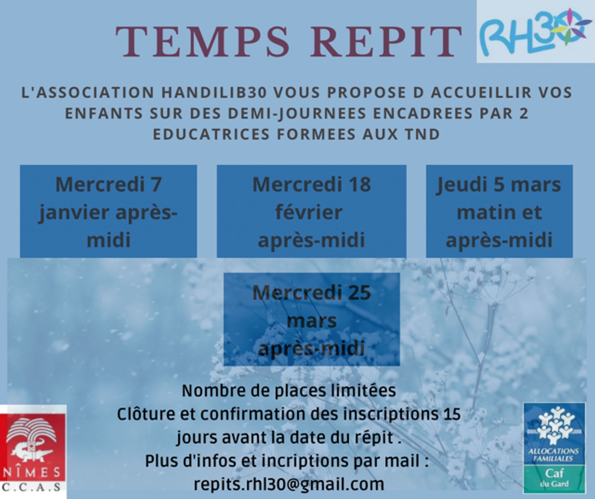 Des temps Répit proposés par le réseau Handi'Lib'30