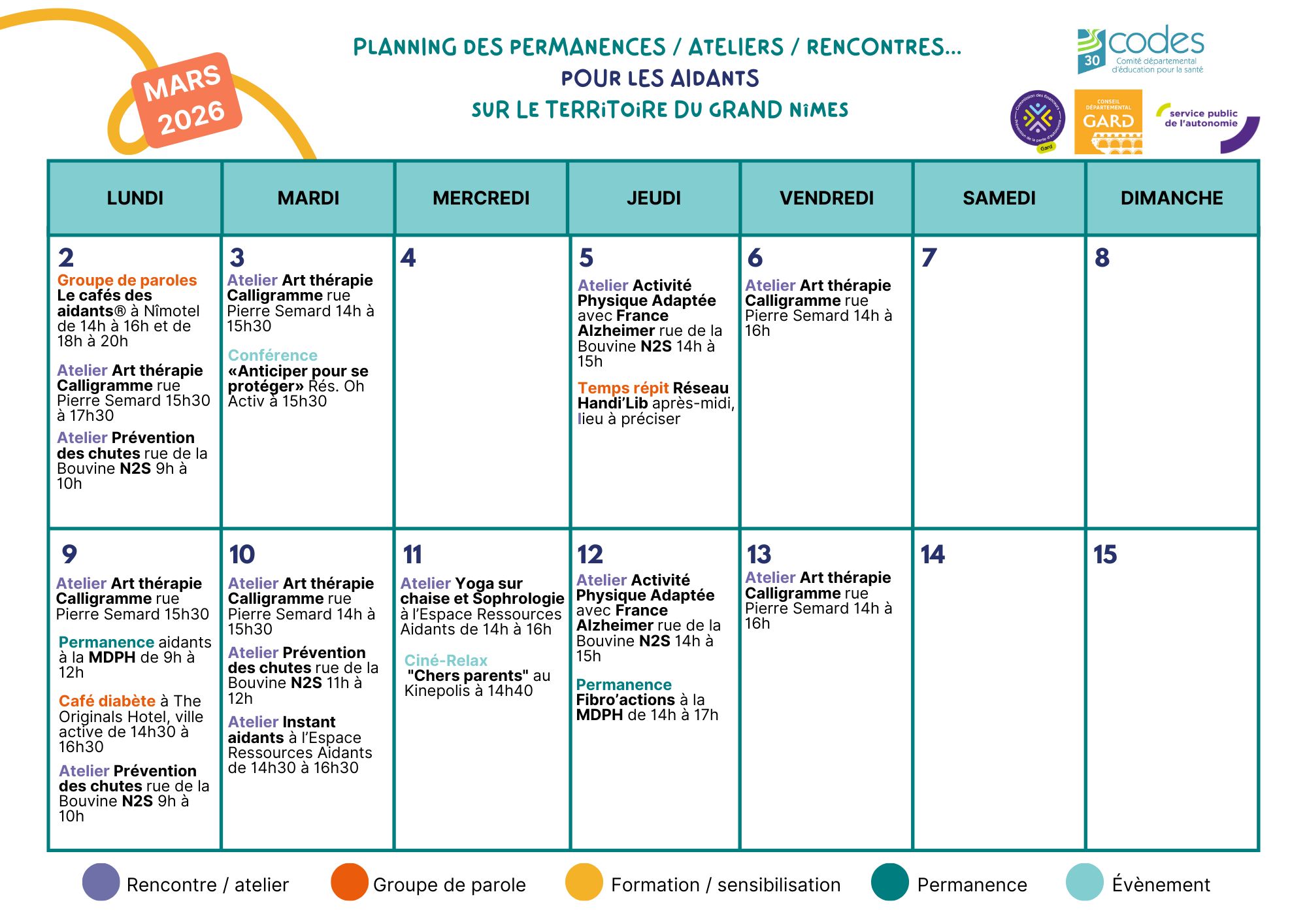 Permanences / ateliers / rencontres sur le territoire Grand-Nîmes
