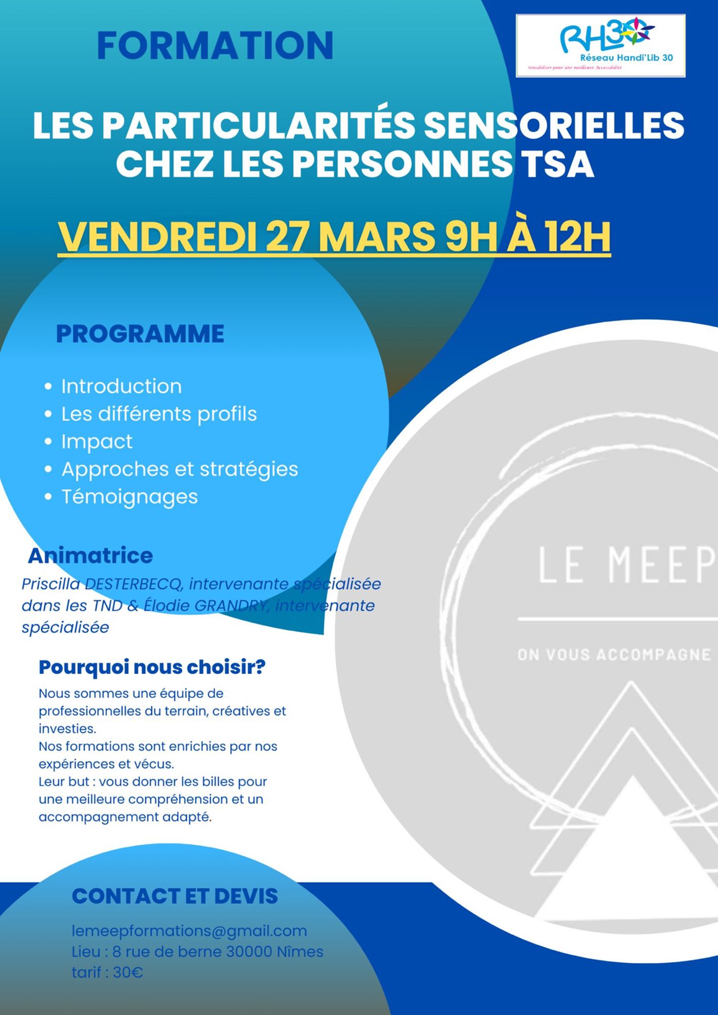 Formation : Les particularités sensorielles chez les personnes TSA