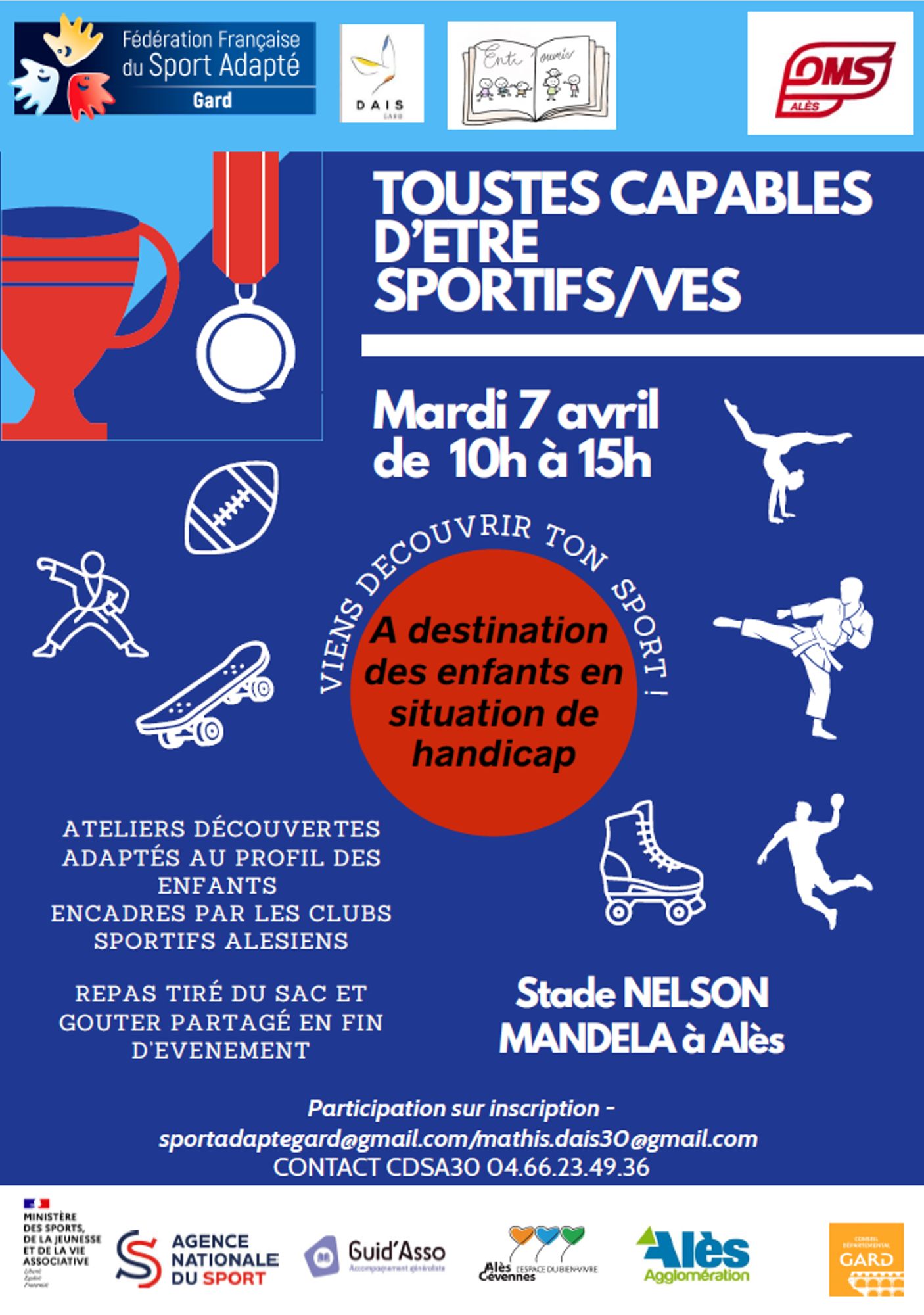 Journée sportive dédiée aux jeunes enfants en situation de handicap