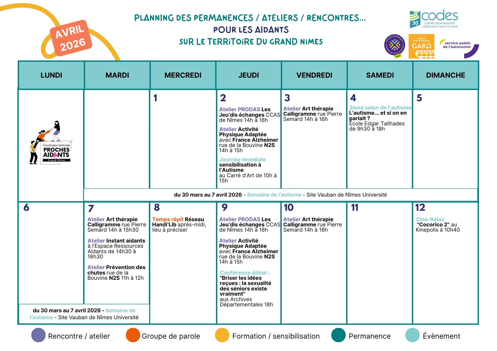 Permanences / ateliers / rencontres sur le territoire Grand-Nîmes