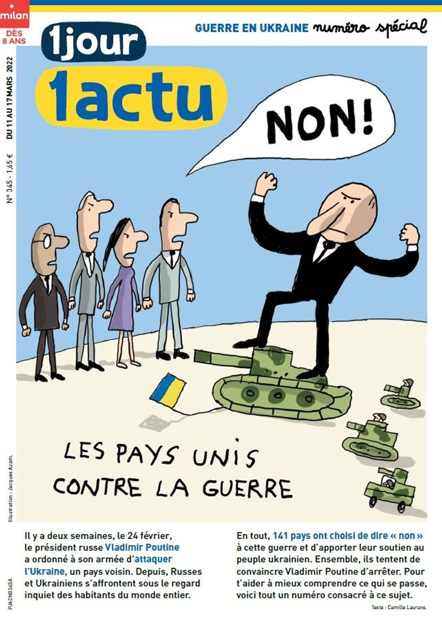 1 jour 1 actu. Les pays unis contre la guerre