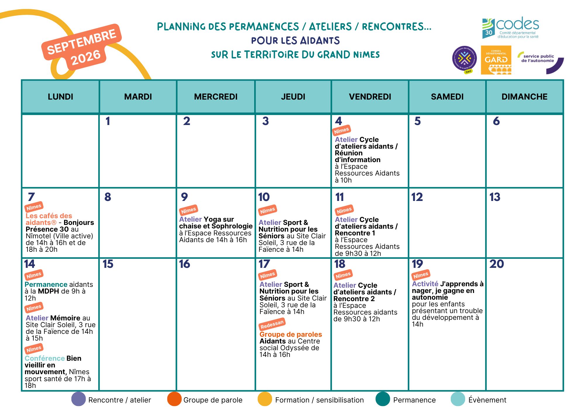 Permanences / ateliers / rencontres sur le territoire Grand-Nîmes
