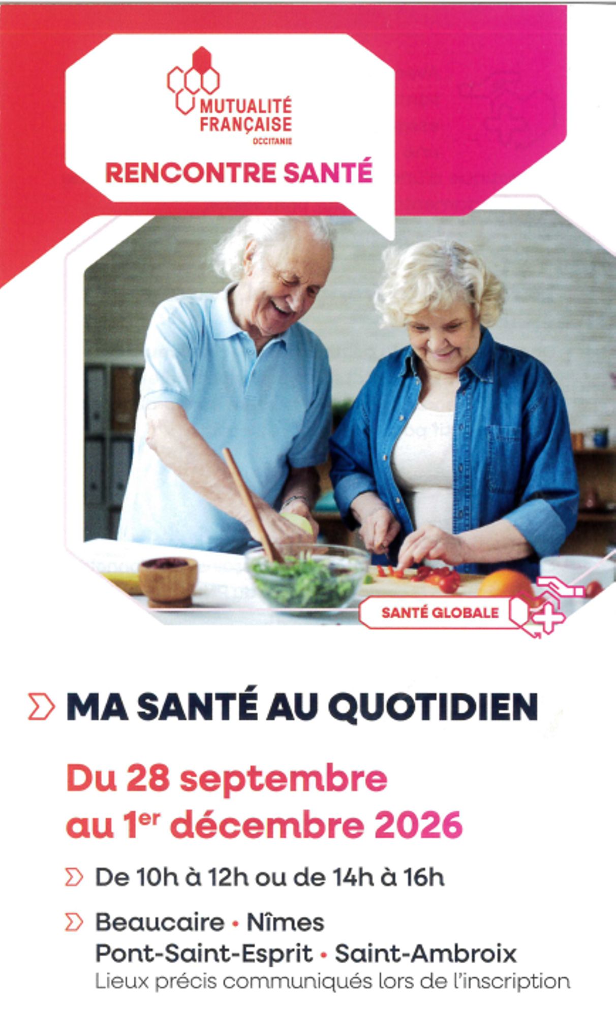 Ma santé au Quotidien : cycle de 10 ateliers
