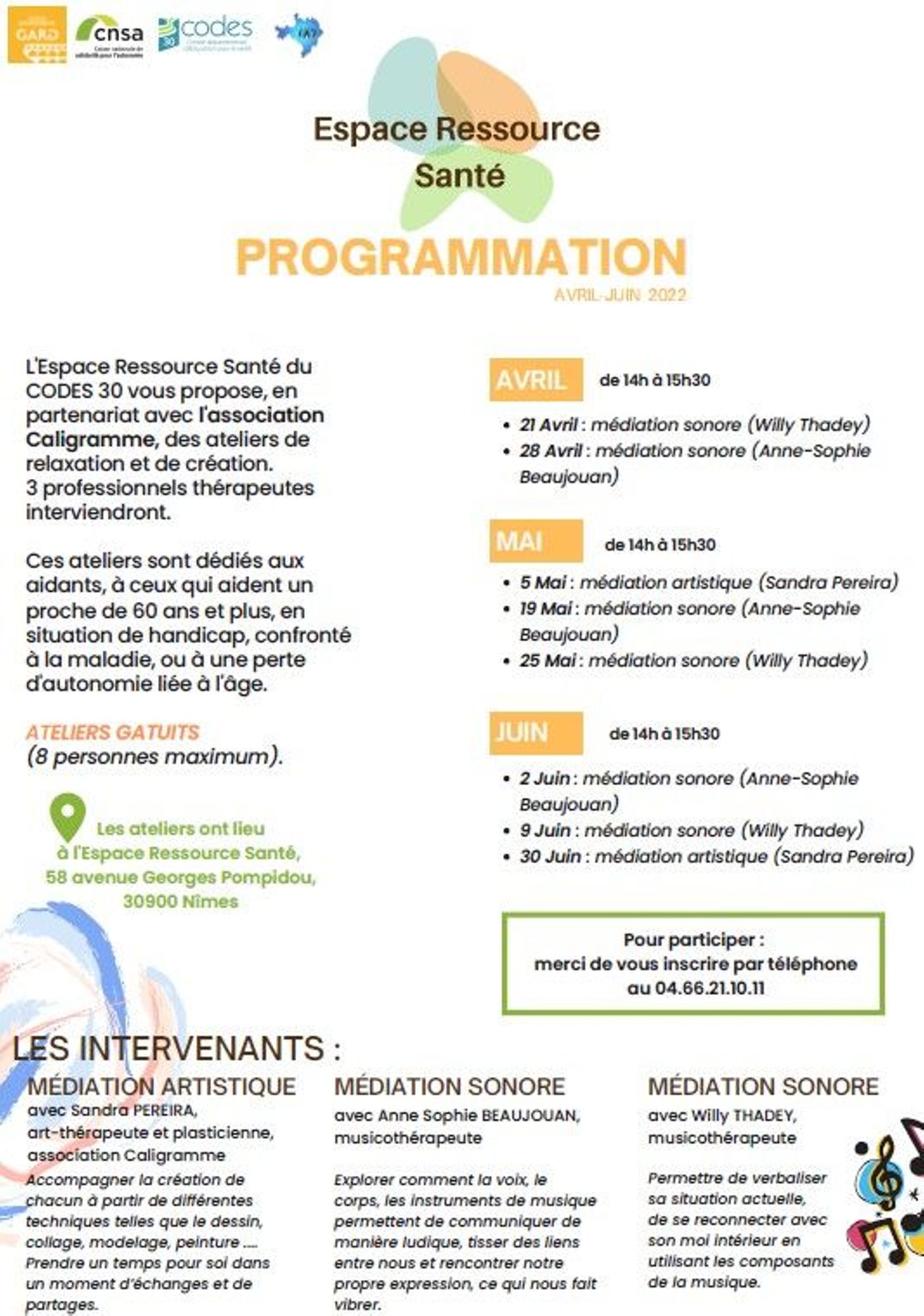 Programmation Avril - Juin 2022