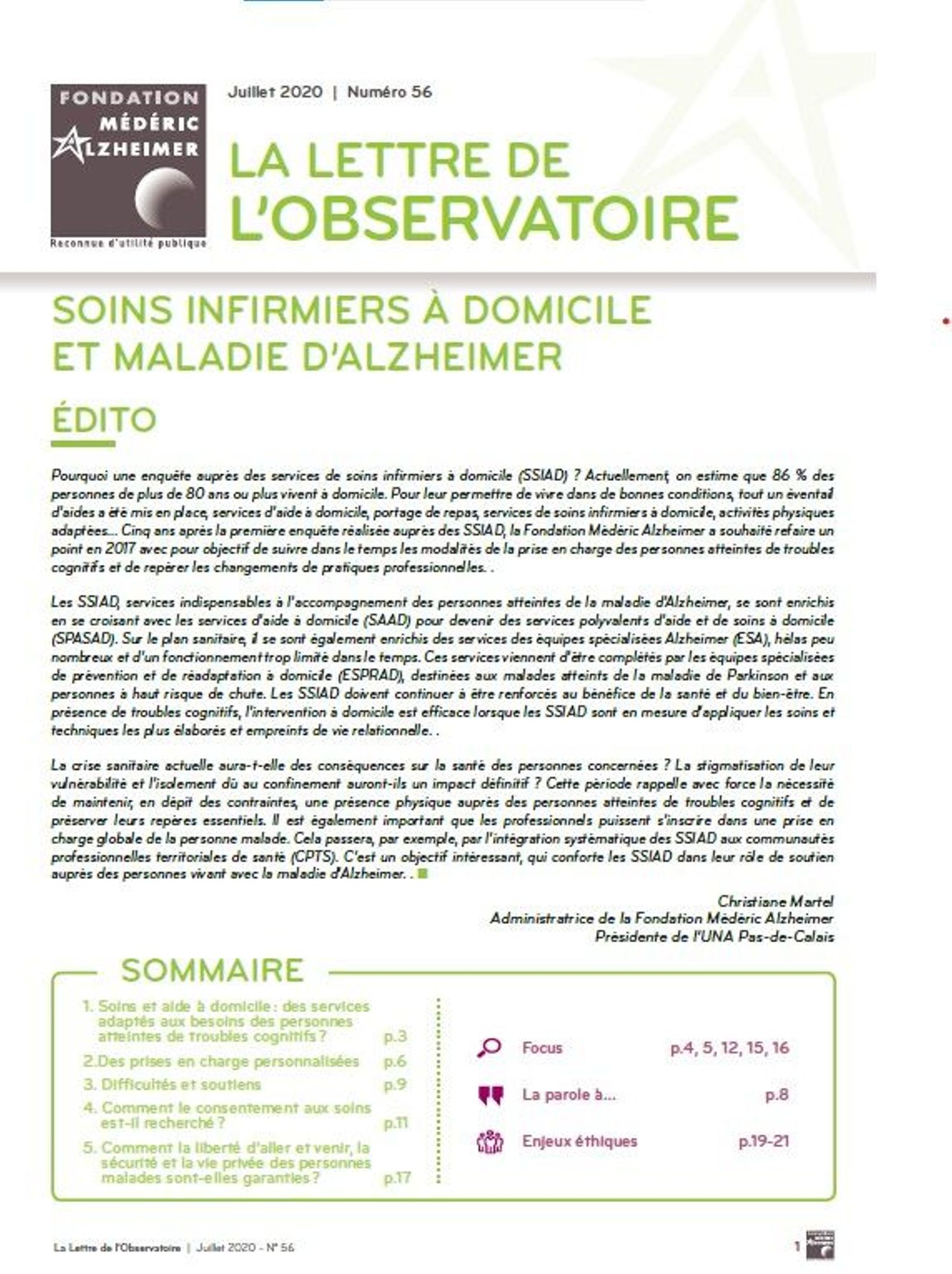 Soins infirmiers à domicile et maladie d'Alzheimer