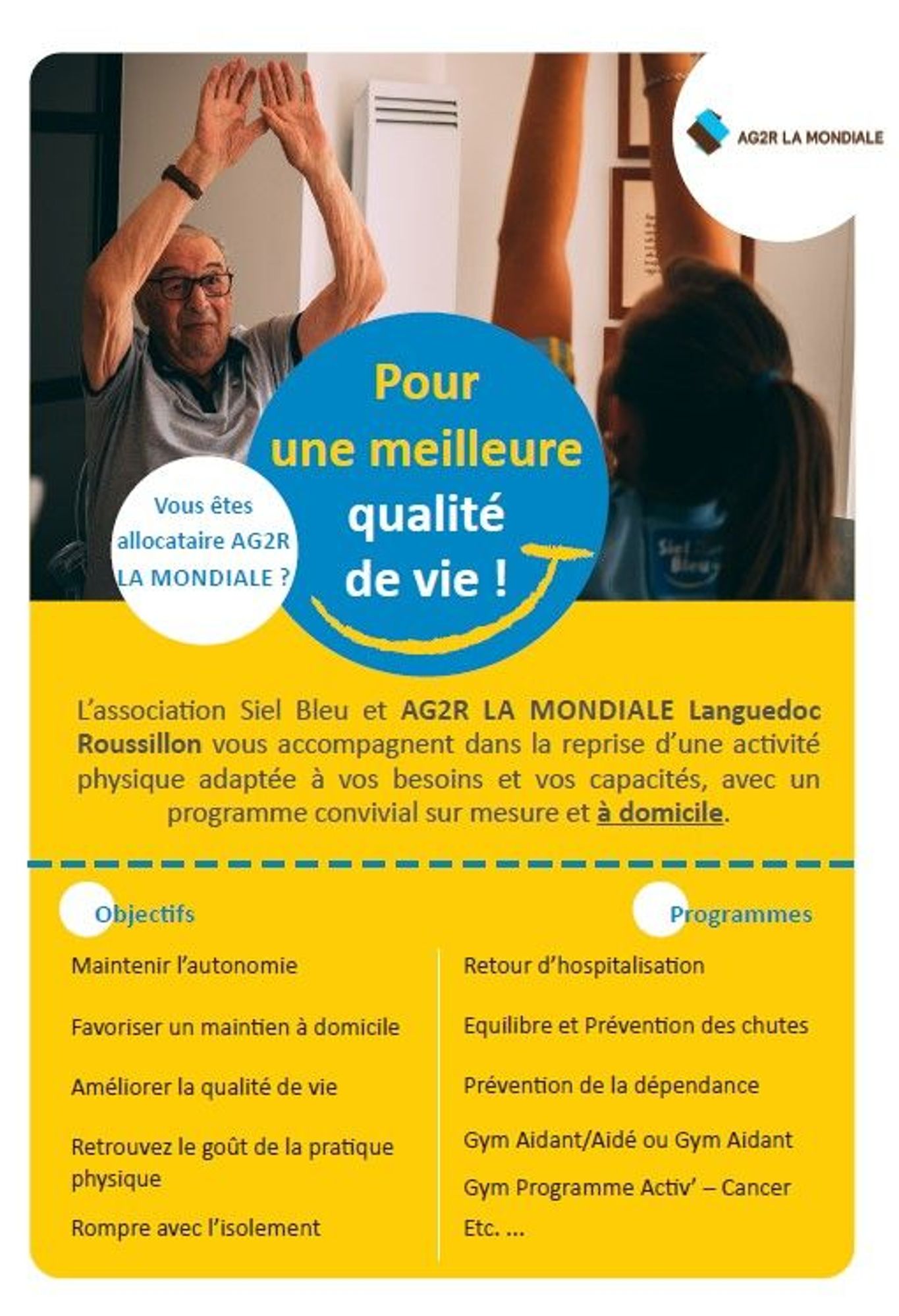Activité physique adaptée à domicile