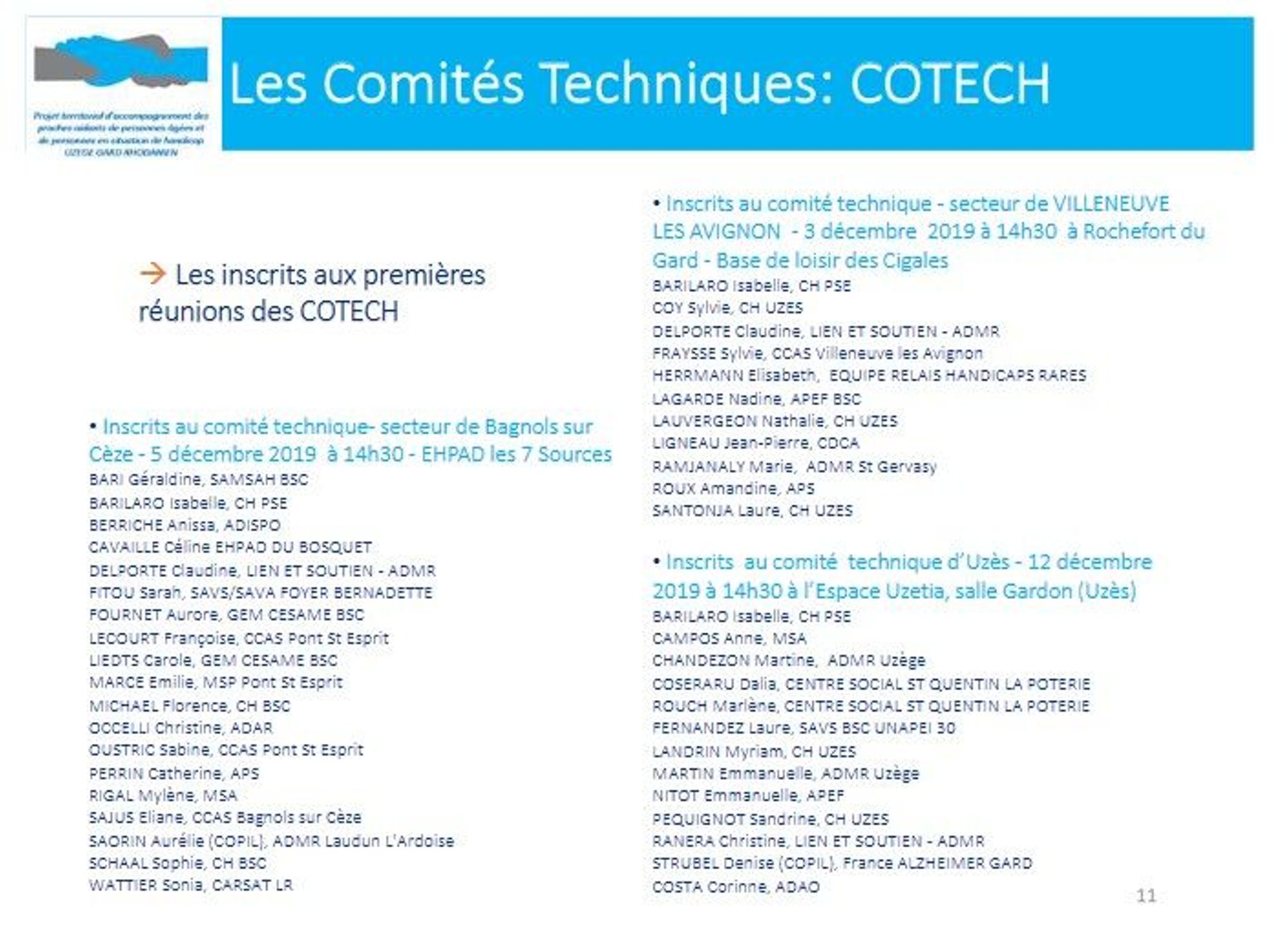 Les travaux des comités techniques 