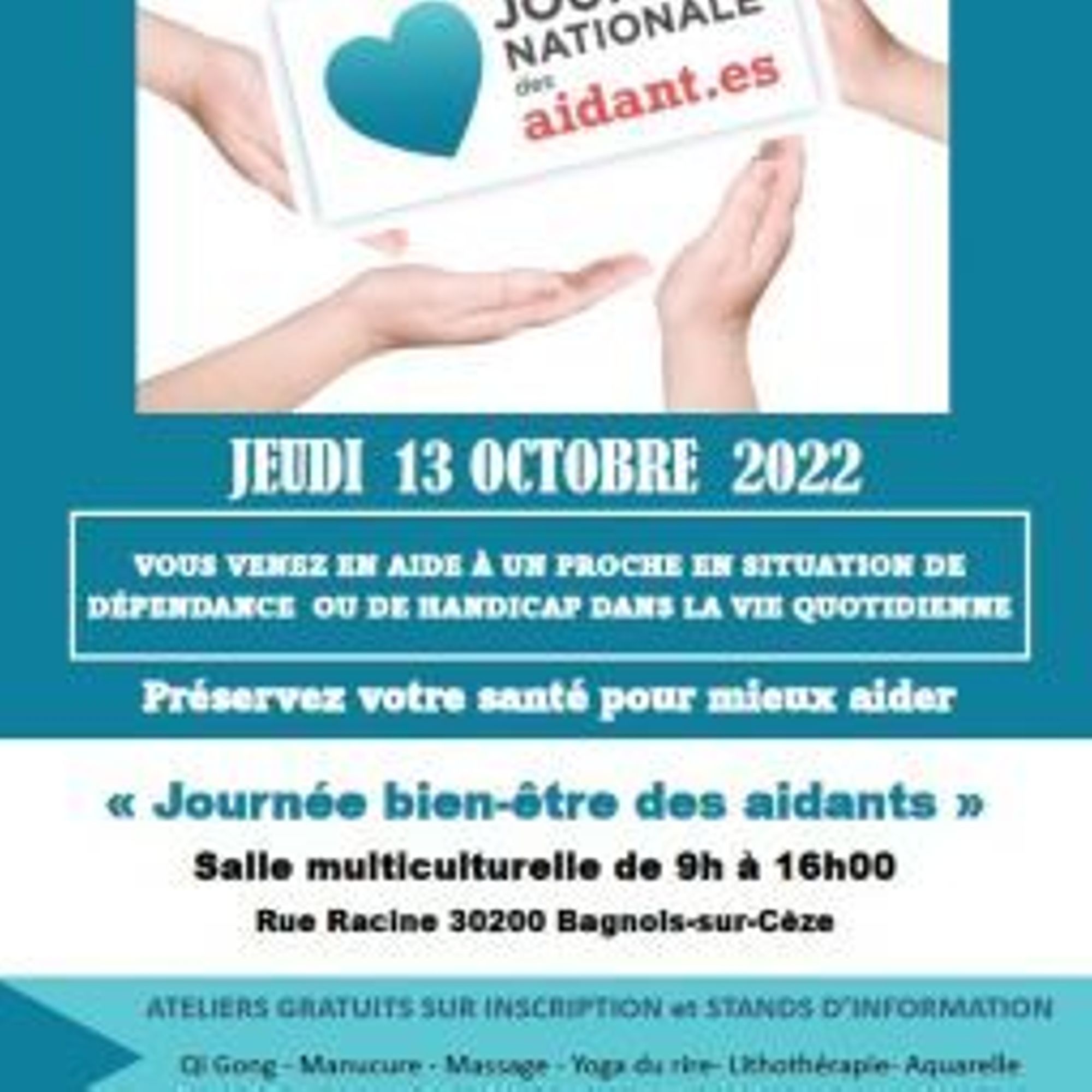 " Préservez votre santé pour mieux aider " à Bagnols sur Cèze, le 13 Octobre